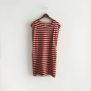 O By Organic Anthropologie 100% Peruvian Cotton Striped Shift Dress Womens Small